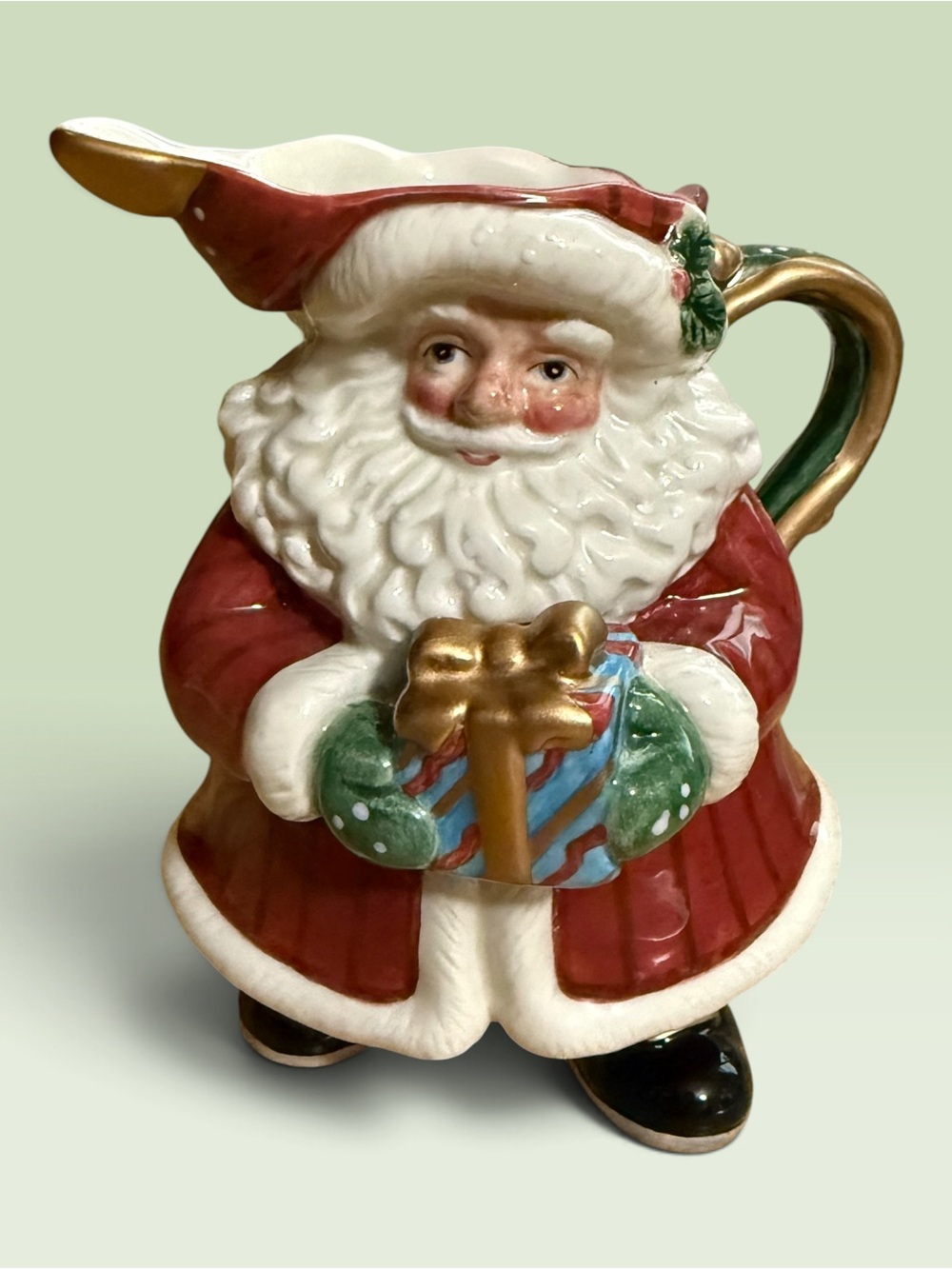 Vintage Fitz and Floyd Santa Claus Ceramic Creamer Pitcher